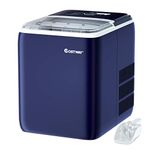 COSTWAY Countertop Ice Machine, 20kg(44lbs) in 24 Hours, 12 Ice Cubes Ready in 8.5 Mins, 2L Ice Maker with Self-clean Function, Scoop and Basket (Blue)