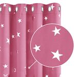 Deconovo Star Blackout Curtains Pink Kids Stars Foil Printed Thermal Insulated Eyelet Blackout Curtains for Nursery 46 x 54 Inch 1 Pair