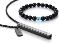 XYQ Anxiety Necklace,Anxiety Bracelet Mindful Breathing Necklace Meditation Tools Meditation Breathing Necklace The Anxiety Whistle Necklace (Black), 1.97in*0.24, Metal (Black)