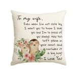 AVOIN colorlife to My Wife Throw Pillow Cover, 18 x 18 Inch Women Gift Mother's Day Birthday Cushion Case from Husband