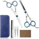 Hair Cutting Scissors Professional Home Haircutting Barber Salon Thinning Shears Kit with Comb and Case for Kids Boys Girls