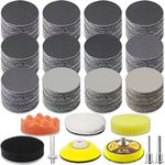 187 Pieces 2 Inch Sanding Disc, GOH DODD Hook and Loop Sanding Pads 60 to 10000 Wet Dry Sandpaper with 1/8" 1/4” Shank, Backing Pad, Polishing Pads and Interface Pad for Drill Grinder Rotary Tools