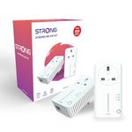 STRONG POWERL600DUOUKV2 AV600 Passthrough Powerline Kit, Data Transfer Speed Up to 600 Mbps, Pack of 2, Up to 300m range, No Configuration Required, UK Plug White