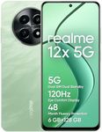 realme 12x 5G Smartphone 6+128 GB, 50MP AI Camera, 5G Dual SIM Dual Standby, TÜV SÜD 48-Month Fluency Protection, 120Hz Eye Comfort Display, 360° NFC, 5000 mAh Battery, Feather Green