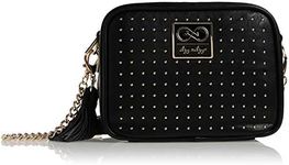 Itzy Ritzy Chelsea + Cole for Crossbody Diaper Bag - Includes 6 Pockets, Changing Pad & Tassel; Black with Sweetheart Print