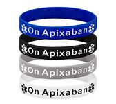 On Apixaban Medical Alert Wristband Bracelet Blood Clot ID Silicone UK (Pack of 4) (Large 20cm)