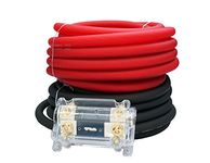 Absolute USA KIT025RB 0 Gauge Red/Black Amplifier Amp Power/Ground 1/0 Wire Set 50 Feet Super Flex Cable 25 Each, ANL Fuse Holder