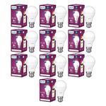 Philips Ace Saver 8.5W B22 LED Bulb, Crystal White, Pack of 10