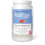 RealEasy™ with PGX® Whey Protein Meal Replacement, Strawberry Flavour - 885g, Contains everything you need to replace a meal and manage your full dietary requirements. Includes a full profile of required minerals, and vitamins.