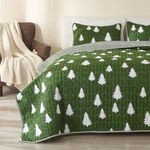 Great Bay Home Twin/Twin XL Reversible Rustic Lodge Olive Bedspread Quilt with Sham - All Season Cabin Coverlet Bedding Set (Includes 1 Quilt, 1 Pillow Sham)