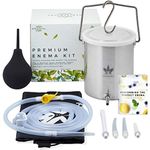 Medisential Enema Kit - Suitable for Coffee, Water and Gerson Therapy - Stainless Steel Bucket - Large for Home Use - Relaxing and Comfortable to Use - with Full Instructions Manual & Enema Bulb