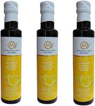 Messolongi Fields | Greek Extra Virgin Olive Oil with Lemon | Gourmet Condiment, No Preservatives, No additives. | 3 x 250ml