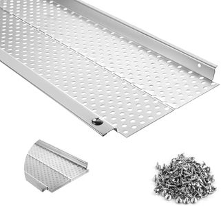 FIRMDKWEED 5 inch Gutter Guard, 13 Pack-52ft, Aluminum Rain Gutter Guard, DIY Leaf Filter Gutter Guard Protection Cover, Raptor Mesh Gutter Screen Cleaning Tools for Downspout, Roof, with Screws