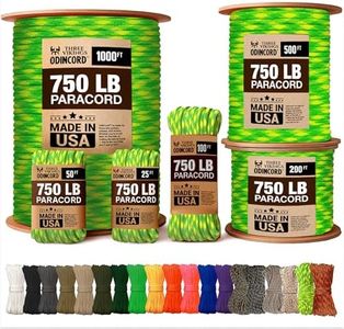 Three Vikings Paracord Rope - 750lb - 100% Nylon - Made in USA - Type IV - 11 Strand Core - Stronger Then Paracord 550 Cord - Camouflage - Dayglow - 1000 ft
