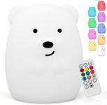 Cute Bear Kids Night Light,Silicone Rechargeable Nursery NightLights,Portable Changing Mode Multicolor Lamp Light Children Bedroom,Gifts for Women Toddler Baby Kawaii Room Decor