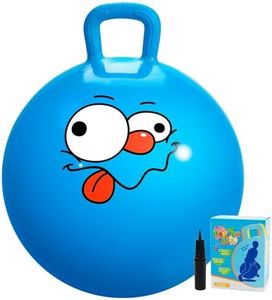 U&C Planet Hopper Ball Jumping Ball Hoppity Hop Bouncy Ball with Handle for Kids Age 3-6 Sit and Bounce 18 inches Hopping Ball with Pump