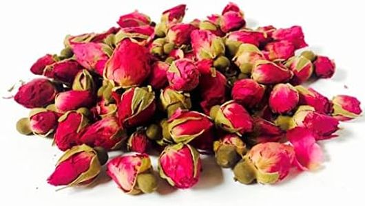A D Food & Herbs Dried Rose Buds Aromatic Edible for Homemade Lattes, Tea Blends, Bath Salts, Gifts, Crafts (Sundried & Natural) (100 Gms)