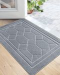 DEXI Front Door Mat Indoor Entrance Welcome Doormat Entry Mats Interior Rug Low Profile Non Slip,19.5"x31.5",Gray