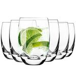 Krosno Large Water Juice Tumbler Drinking Tall Glasses | Set of 6 | 360 ML | Elite Collection | Cocktail Glasses, Pint High Balls Mojito Glasses | Durable Glass | Home, Kitchen & Parties | Tumblers