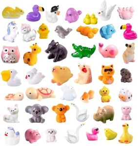 U-Zimikee 45 Pcs Mini Resin Animals Miniature Animal Figurines Tiny Resin Figurines Mini Figures Bulk for Fairy Garden Décor Micro Landscape Ornaments Dollhouse Craft Accessories
