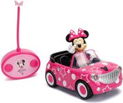 Disney Junior 7.5" Minnie Mouse Roadster RC Remote Control Car Pink 27MHz, Toys for Kids , Pink With Stars and Polka Dots