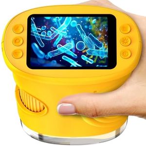 Kids Microscope, 1000X Portable Mini Pocket Microscope with 2.0″ IPS Screen & 8 LEDs, Rechargeable, STEM Educational Science Kit, Best Christmas Birthday Gifts for 4-12 Year Old Girls