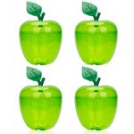 HANZE Large Green Apple Container, Christmas Decorations Apple Shaped Candy Toy Gift Filling Containers Jar, Teacher Appreciation Gift, Wedding Party Ornaments Supplies Favors - 4 Pack