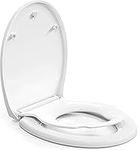 Pipishell Soft Close Toilet Seat with Removable Child Seat, Quick Release for Easy Cleaning, Top Fixing, Heavy-Duty UF Material, White Toilet Seat with Adjustable Hinges, O-Shaped, PIBTC04-E-N1