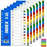 Realure 6 Pack Plastic File Dividers A4 Subject Folder Dividers A4 with Reinforced Labels Extra Wide Dividers for Lever Arch Files A4 Dividers for Ring Binders A4 for School Office Documents Neat