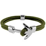 Flexo Anchor Bracelet Paracord Nautical Handmade Nylon Black Gold Silver Plated Dorsal Sailor Rope for Men and Women