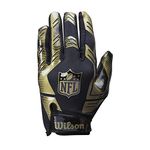 Wilson NFI Stretch Fit Receivers Glove American Football, Black/Gold, One Size