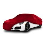 Cosmos - Indoor Car Cover compatible with main Compact Saloon models, Elastic, Breathable and Dustproof Fabric, Soft Lining, Snug Fit, Red