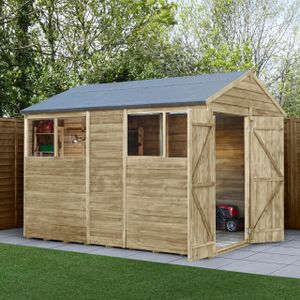 Forest Garden 4LIFE Apex Shed 6x10 ft – Double Door, 4 Windows