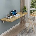 Drop Leaf Tables Fold Down Floating Desk, Wall Mounted Desk Folding Workbench, Solid Wood Mounted Floating Table, Wall Mounted Folding Table for Office Bedroom Kitchen Dining (Color : Wood, Size : 4