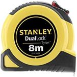 Stanley STHT36804-0 DualLock Tylon Tape Measure - Class II Accuracy - Two Tone Brake - Impact Resistant Plus Shatterproof Casing - Yellow/Black - 8m Length 25mm Width