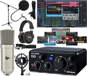 Presonus AudioBox GO Mobile 2x2 USB Audio Recording Interface for USB with Studio One Artist Software Pack and LyxPro Condenser Microphone Kit