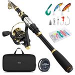 Magreel Telescopic Fishing Rod and Reel Combo Set with Fishing Line, Fishing Lures Kit& Accessories and Carrier Bag for Saltwater Freshwater