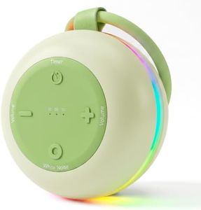 White Noise Machine with RGB Night Light, Portable Baby Sound Machine for Baby Sleeping, 18 Soothing Sounds, Child Lock, Long Battery Life, Stroller Sleep Soother for Travel, Registry, Gift, Pistachio