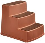 Amazon Basics Dog Steps with Non-Slip Stairs for Bedroom and Sofa, Cocoa, 47.2 cm x 40.4 cm x 39 cm