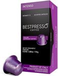 Bestpresso Coffee for Nespresso Original Machine 120 Aluminum pods Certified Genuine Espresso Intenso Blend(High Intensity), Pods Compatible with Nespresso Original
