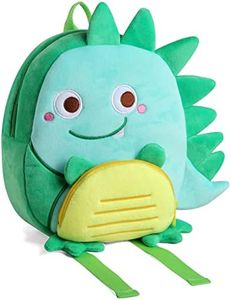 Toddler Backpack,VASCHY Baby Boys and Girls Cute Plush Animal Small Daycare Backpack for Little Kids Smiling Dinosaur