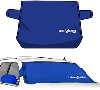 FrostGuard Plus | Winter Windshield Cover for Ice and Snow, XL Size (Indigo) - Built-in Security Panels, Wiper Blade Coverage + Mirror Covers - Fits XL Size Cars, Trucks and SUVs, 68 x 41 Inches