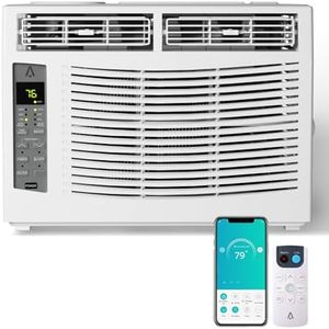 GarveeHome 6000 BTU Window Air Conditioner, 115V Window Mount Air Conditioner AC Window Unit for Rooms up to 250 Sq.Ft with Remote Control, Window Mounting Kit, Window AC Unit for Apartment, Bedroom