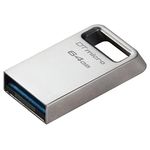 Kingston DataTraveler Micro 64GB USB Flash Drive Metal Design USB 3.2 Gen 1 200MB/s Read DTMC3G2/64GB