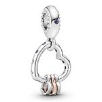 Pandora Moments Women's 14k Rose Gold-Plated and Sterling Silver Heart Full of Hearts Dangle Charm for Bracelet, No Box