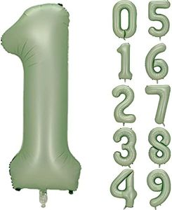 Gifloon Number 1 Balloon, Large number balloons 40 inch Decor, 1st Birthday Party Decorations, Sage Green