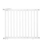 Badabulle Deco Pop White, Wooden Extending Baby Gate | 63 to 106 cm Wide | Pressure fit or Screw Mounted door and stair gates for baby