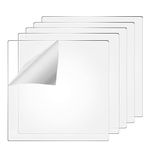 BIGIMALL Acrylic Sheet 8 Pack 1MM Transparent 6"x6" - inches Pack of 8 pcs for Glass Painting High Gloss (1mm, 6x6 - inches, 8 Pieces,Transparent/Clear)