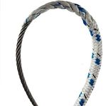 US Rigging Supply 1/8" X 30' Stainless Steel Wire-to-Rope Halyard Rope Kit (Blue Tracer) Lightweight,Hypoallergenic | for Yacht, Sailboat, Flag Pole