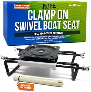 Clamp On Boat Seat Swivel Clamp for Jon Boat Accessories Fishing Bass Boats Mount Base Seat Jon Boat Seat Clamp with Swivel Aluminum Portable Boat Seats Stand Mounting Kit Bracket Bench Hardware